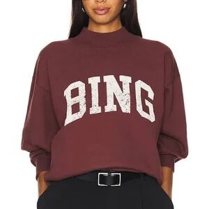 Anine Bing Maroon Sweatshirt with White Print